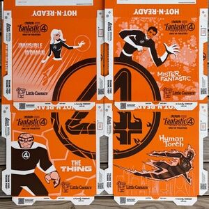 Little Caesars FANTASTIC FOUR Pizza Boxes, Complete set, Art Deco RARE
